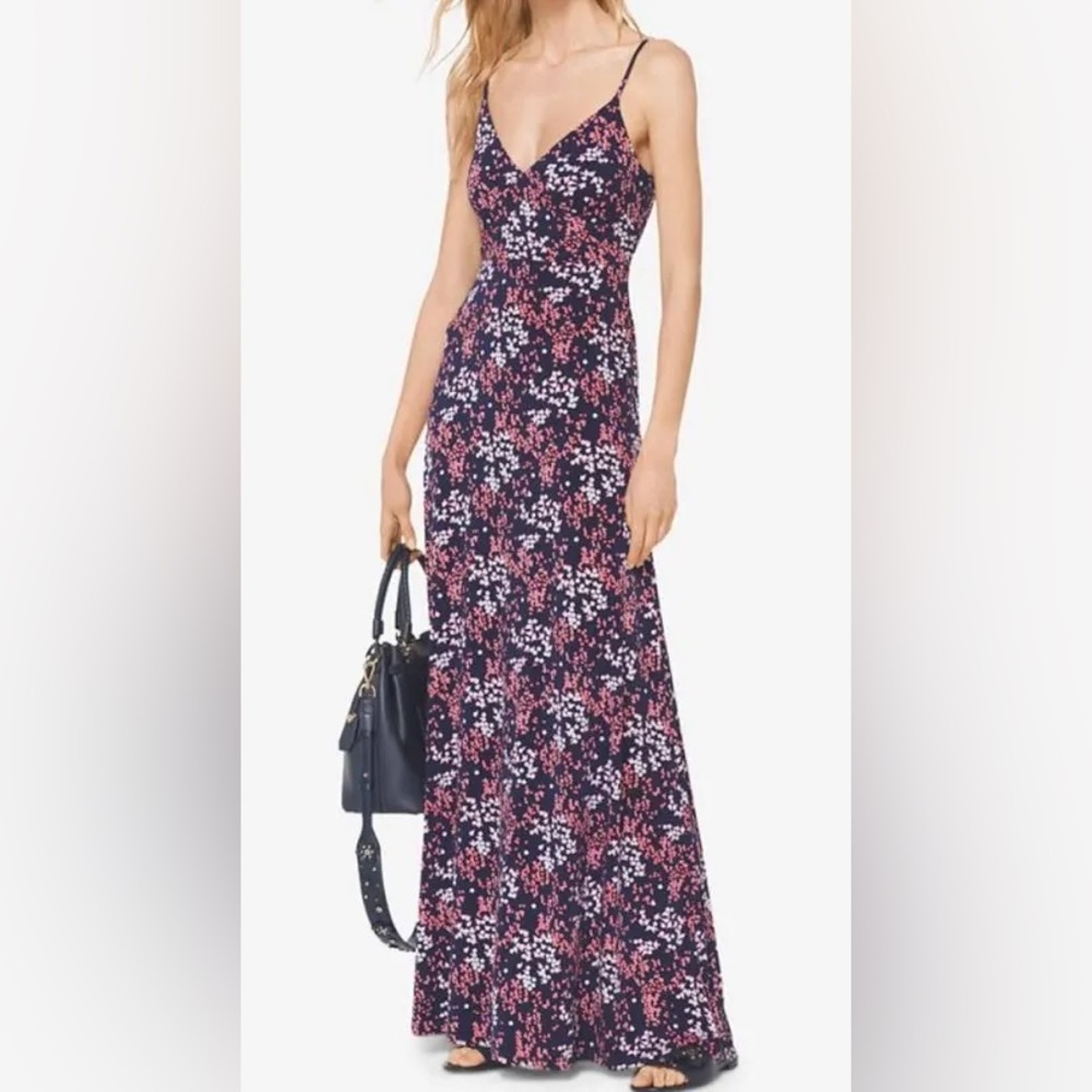 Michael Kors floral spaghetti strap maxi dress